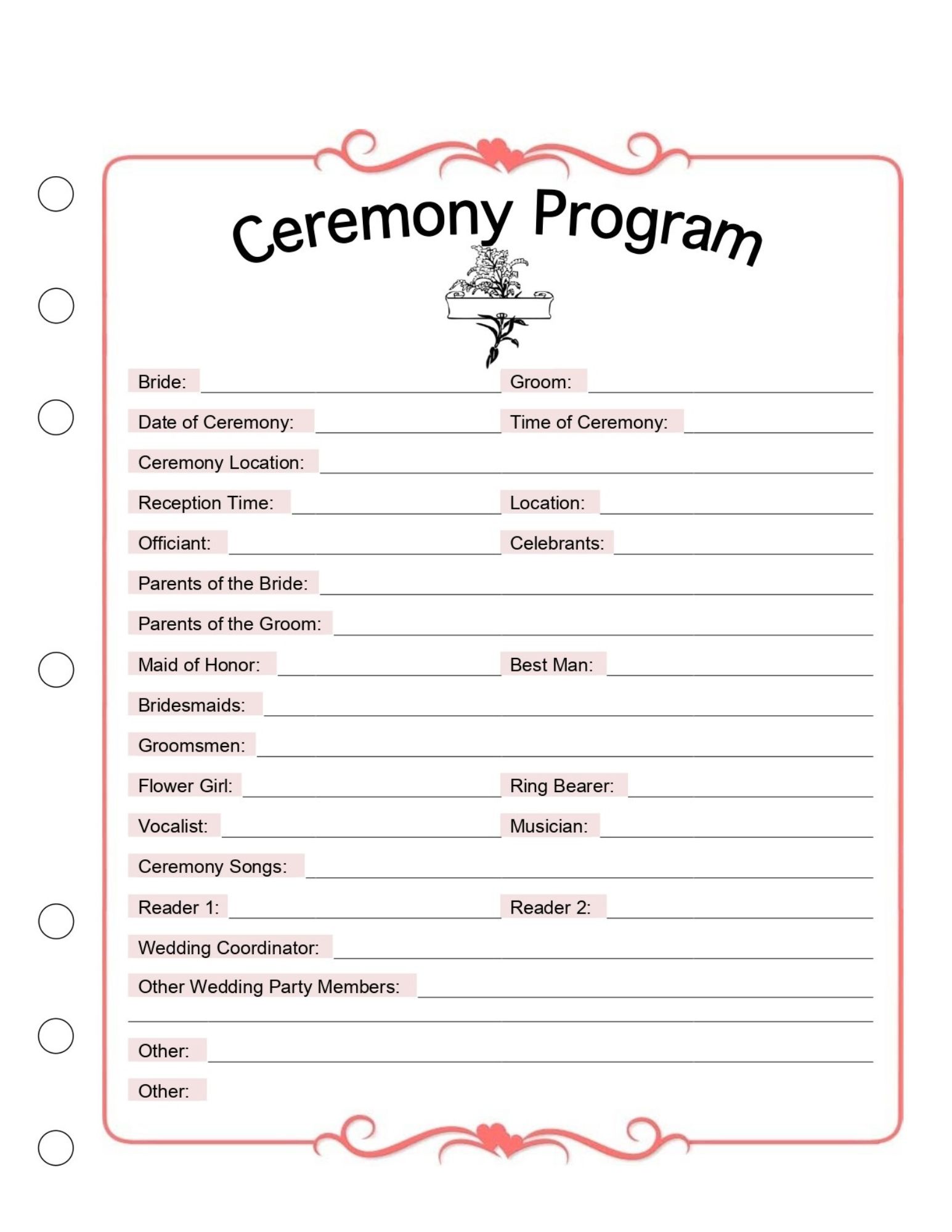 Ceremony Program